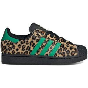 adidas AfB_X fB[X Xj[J[ yadidas Superstar Black Green Leopard (Women's)z TCY US_8(25.0cm) Core Black/Court Green/Gold Metallic