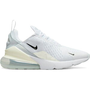 Nike �i�C�L ���f�B�[�X �X�j�[�J�[ �yNike Air Max 270 White Mini Swoosh Print (Women's)�z �T�C�Y US_9(26.0cm) White/Pure Platinum/Sail/Metallic Silver