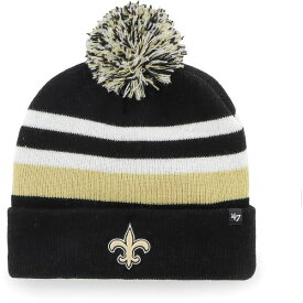 フォーティーセブン メンズ 帽子 アクセサリー New Orleans Saints '47 State Line Cuffed Knit Hat with Pom Black