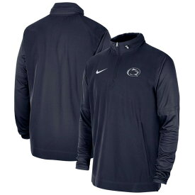 ナイキ メンズ ジャケット＆ブルゾン アウター Penn State Nittany Lions Nike 2023 Coach HalfZip Hooded Jacket Navy