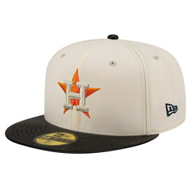ニューエラ メンズ 帽子 アクセサリー Houston Astros New Era Game Night Leather Visor 59FIFTY Fitted Hat Cream