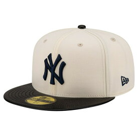 ニューエラ メンズ 帽子 アクセサリー New York Yankees New Era Game Night Leather Visor 59FIFTY Fitted Hat Cream