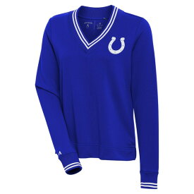 アンティグア レディース Tシャツ トップス Indianapolis Colts Antigua Women's Parker VNeck Lightweight Pullover Sweatshirt Royal