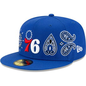 ニューエラ メンズ 帽子 アクセサリー Philadelphia 76ers New Era Paisley 59FIFTY Fitted Hat Royal