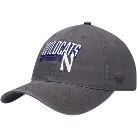 トップ・オブ・ザ・ワールド メンズ 帽子 アクセサリー Northwestern Wildcats Top of the World Slice Adjustable Hat Charcoal
