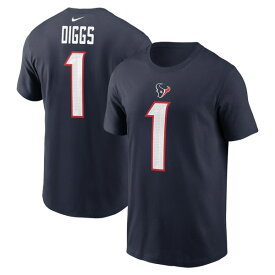 ナイキ メンズ Tシャツ トップス Stefon Diggs Houston Texans Nike Player Name & Number TShirt Navy