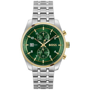 q[S{X Y rv ANZT[ Men's Sky Traveler Quartz Fashion Chrono Stainless Steel Watch 44mm Silver-tone