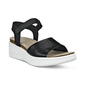 GR[ fB[X T_ V[Y Women's Flowt Wedge Cork Sandals Black, Black