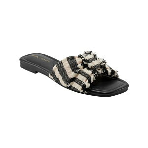�}�[�N�t�B�b�V���[ ���f�B�[�X �T���_�� �V���[�Y Women's Orbit Knotted Flat Slide Sandals Black Stripe
