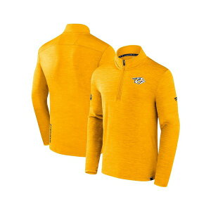 �t�@�i�e�B�N�X �����Y �p�[�J�[�E�X�E�F�b�g�V���c �A�E�^�[ Men's Heather Gold Nashville Predators Authentic Pro Quarter-Zip Top Heather Gold