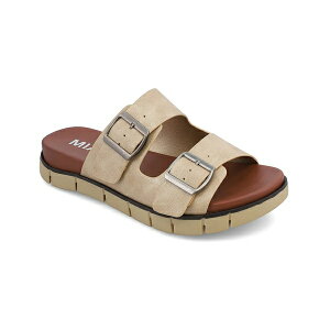 ~A fB[X T_ V[Y Women's Esei Double Buckle Slip-On Slide Sandals Dusty Soft Gold