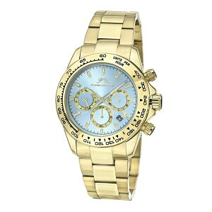 |Tu[ Y rv ANZT[ Preston Stainless Steel Gold Tone & Ice Blue Men's Watch 1036BPRS Gold and ice blue