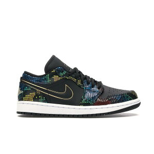 Jordan �W���[�_�� ���f�B�[�X �X�j�[�J�[ �yJordan 1 Low Multicolor Snakeskin (2020) (Women's)�z �T�C�Y US_7(24.0cm) Black/Metallic Gold