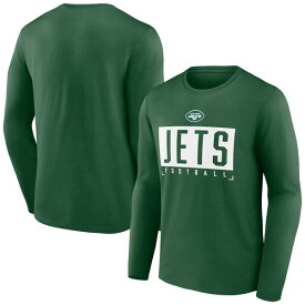 ファナティクス メンズ Tシャツ トップス New York Jets Fanatics Branded Stack The Box Long Sleeve TShirt Green