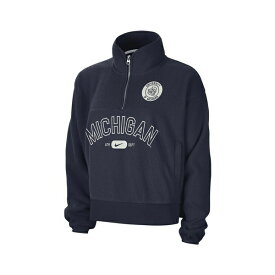 ナイキ レディース ジャケット＆ブルゾン アウター Women's Navy Michigan Wolverines Fly Fleece Quarter-Zip Jacket Navy