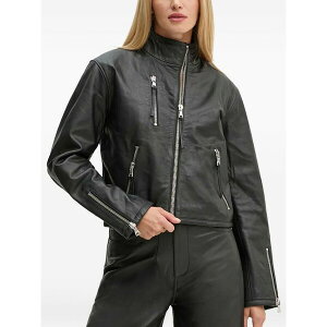 �E�H���n���h���b�h ���f�B�[�X �W���P�b�g���u���]�� �A�E�^�[ Zip-up leather jacket Black