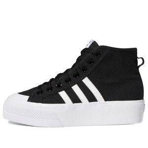 adidas �A�f�B�_�X ���f�B�[�X �X�j�[�J�[ �y(WMNS) adidas Nizza Platform Mid 'Core Black White' FY2783�z �T�C�Y US_6.5(23.5cm)