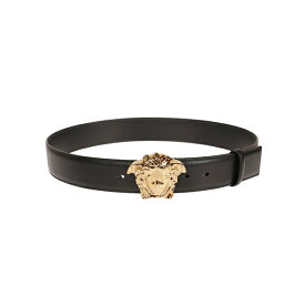 ヴェルサーチ メンズ ベルト アクセサリー Medusa Head Buckled Belt Black