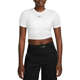 ナイキ レディース シャツ トップス Nike Sportswear Women's Essential Slim-Fit Crop T-Shirt White