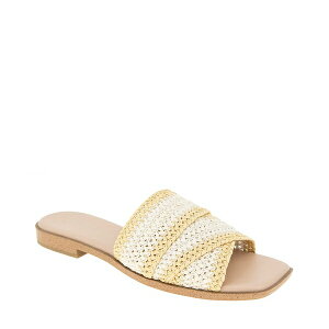 BCBWFl[V fB[X T_ V[Y Women's Lileen Slip-On Woven Raffia Flat Sandals Bianca, Light Tan