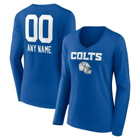 ファナティクス レディース Tシャツ トップス Indianapolis Colts Fanatics Branded Women's Personalized Name & Number Team Wordmark Long Sleeve VNeck TShirt Royal
