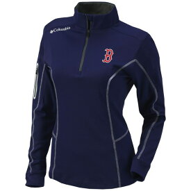 コロンビア レディース ジャケット＆ブルゾン アウター Boston Red Sox Columbia Women's OmniWick Shotgun QuarterZip Pullover Top Navy