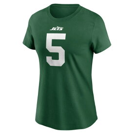 ナイキ レディース Tシャツ トップス Garrett Wilson New York Jets Nike Women's Name & Number TShirt Legacy Green