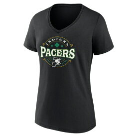 ファナティクス レディース Tシャツ トップス Indiana Pacers Fanatics Branded Women's St. Patrick's Day Lucky VNeck TShirt Black
