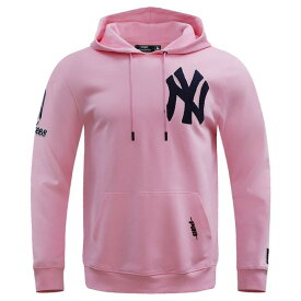 プロスタンダード メンズ パーカー・スウェットシャツ アウター New York Yankees Pro Standard Classic Chenille Double Knit Pullover Hoodie Pink