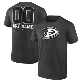 ファナティクス メンズ Tシャツ トップス Anaheim Ducks Fanatics Branded Monochrome Personalized Name & Number TShirt Charcoal