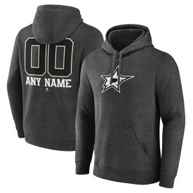 ファナティクス メンズ パーカー・スウェットシャツ アウター Dallas Stars Fanatics Branded Monochrome Personalized Name & Number Pullover Hoodie Charcoal