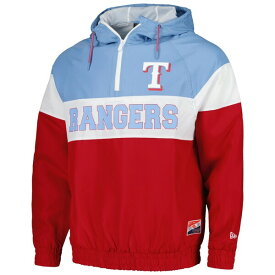 ニューエラ メンズ ジャケット＆ブルゾン アウター Texas Rangers New Era Ripstop Raglan QuarterZip Hoodie Windbreaker Jacket Red