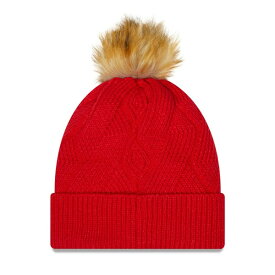 ニューエラ レディース 帽子 アクセサリー Kansas City Chiefs New Era Women's Snowy Cuffed Knit Hat with Pom Red