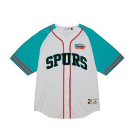 ミッチェル&ネス メンズ ユニフォーム トップス San Antonio Spurs Mitchell & Ness Practice Day Baseball Jersey White