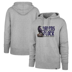 フォーティーセブン メンズ パーカー・スウェットシャツ アウター Baltimore Ravens '47 Regional Headline Pullover Hoodie Gray