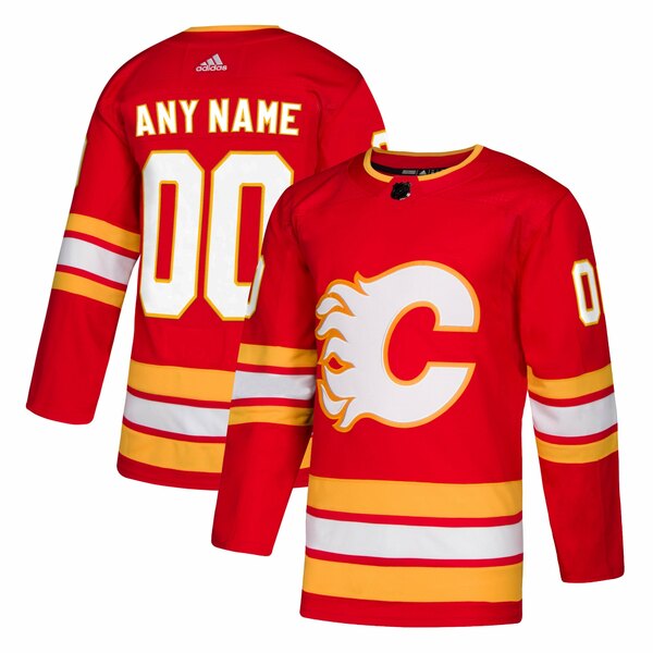 アディダス メンズ ユニフォーム トップス Calgary Flames adidas Alternate Authentic Custom Jersey Red