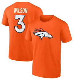 ファナティクス メンズ Tシャツ トップス Russell Wilson Denver Broncos Fanatics Branded Player Icon Name & Number TShirt Orange