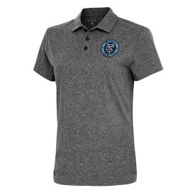 アンティグア レディース ポロシャツ トップス New York City FC Antigua Women's Motivated Polo Heather Black