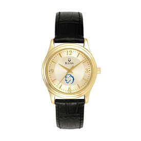 ブロバ レディース 腕時計 アクセサリー Southeastern Oklahoma State Savage Storm Bulova Women's Stainless Steel Watch with Leather Band Gold/Black