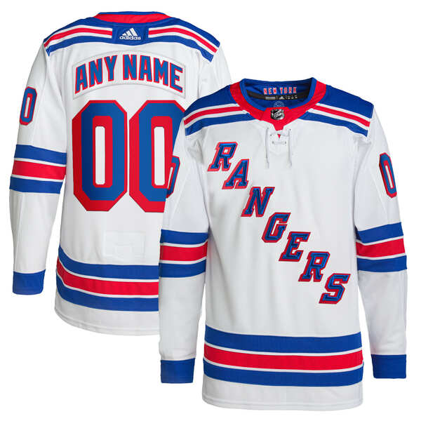 アディダス メンズ ユニフォーム トップス New York Rangers adidas Away Primegreen Authentic Pro Custom Jersey White