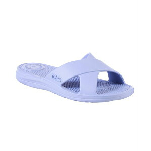g[c fB[X T_ V[Y Women's Molded Cross Slide Sandals with Everywear Periwinkle