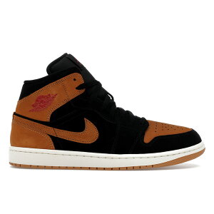 Jordan W[_ Y Xj[J[ yJordan 1 Mid SE Black Flaxz TCY US_9.5(27.5cm) Black/Varsity Red/Sail/Flax