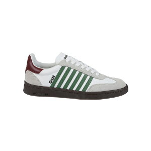 ディースクエアード メンズ スニーカー シューズ Boxer Lace-up Low Top Sneakers Bianco/verde /rosso