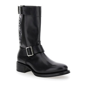fB[XNGA[h Y u[c V[Y 'ducati X D2' Black Ankle Boots With Side Zip Closure And Maxi Logo Lettering On The Side In Leather Man Black