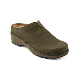 A[X fB[X T_ V[Y Women's Kolia Round Toe Slip-On Casual Heeled Mules Green Leather