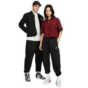 �i�C�L ���f�B�[�X �J�W���A���p���c �{�g���X Women's Sportswear Club Fleece Mid-Rise Oversized Cargo Sweatpants Black
