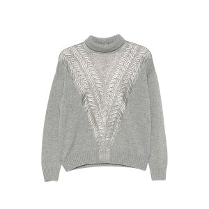 �f�B�[�E�G�N�X�e���A ���f�B�[�X �j�b�g&�Z�[�^�[ �A�E�^�[ Metallic cable-knit sweater Grey