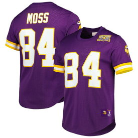 ミッチェル&ネス メンズ Tシャツ トップス Randy Moss Minnesota Vikings Mitchell & Ness Retired Player Name & Number Mesh Top Purple