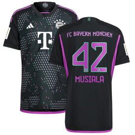 アディダス メンズ ユニフォーム トップス Jamal Musiala Bayern Munich adidas 2023/24 Away Authentic Player Jersey Black