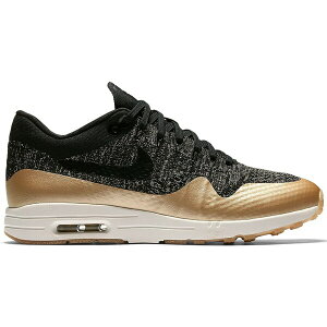 Nike iCL fB[X Xj[J[ yNike Air Max 1 Ultra Flyknit Metallic Gold (Women's)z TCY US_7(24.0cm) Black/Metallic Gold-White